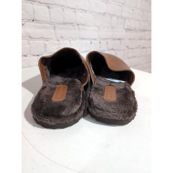 Beckett Simonon Mens Jones Slippers Size 11 Tan Pebbled Leather New Without Tags - Picture 10 of 12